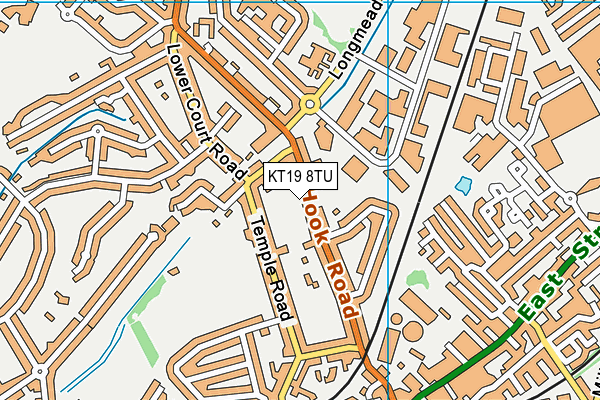 KT19 8TU map - OS VectorMap District (Ordnance Survey)