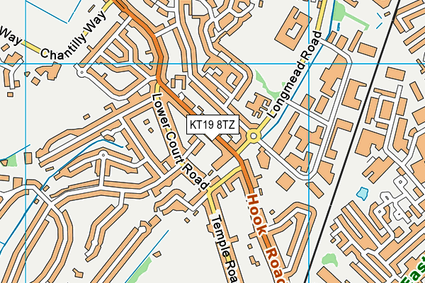 KT19 8TZ map - OS VectorMap District (Ordnance Survey)
