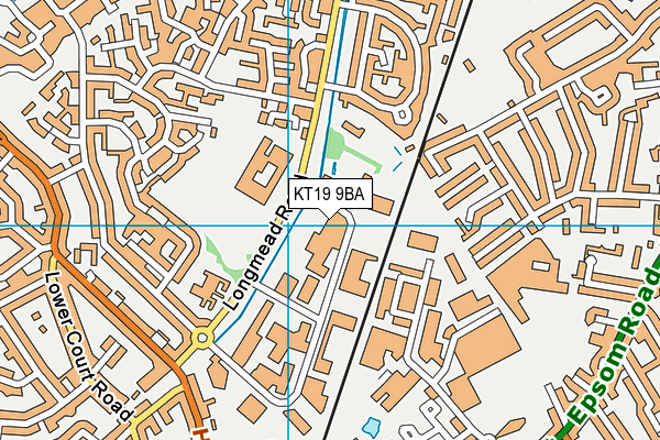 KT19 9BA map - OS VectorMap District (Ordnance Survey)