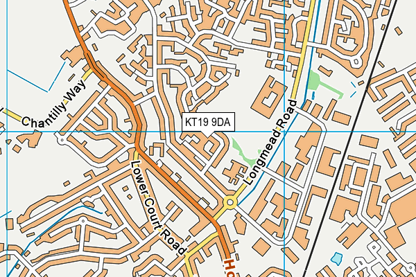 KT19 9DA map - OS VectorMap District (Ordnance Survey)