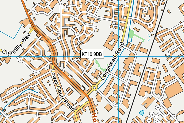 KT19 9DB map - OS VectorMap District (Ordnance Survey)