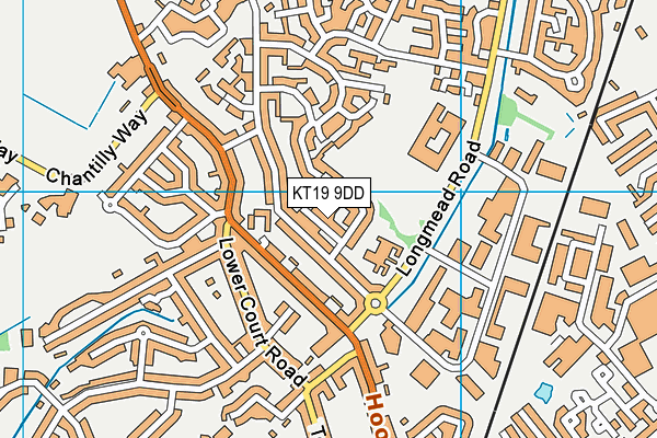 KT19 9DD map - OS VectorMap District (Ordnance Survey)