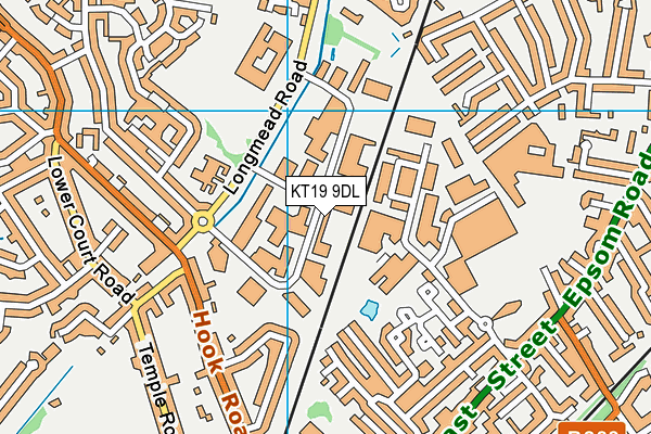 KT19 9DL map - OS VectorMap District (Ordnance Survey)