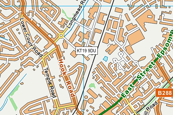 KT19 9DU map - OS VectorMap District (Ordnance Survey)