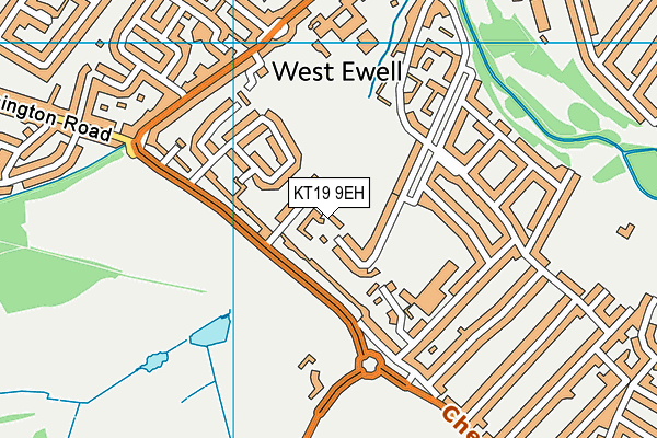 KT19 9EH map - OS VectorMap District (Ordnance Survey)