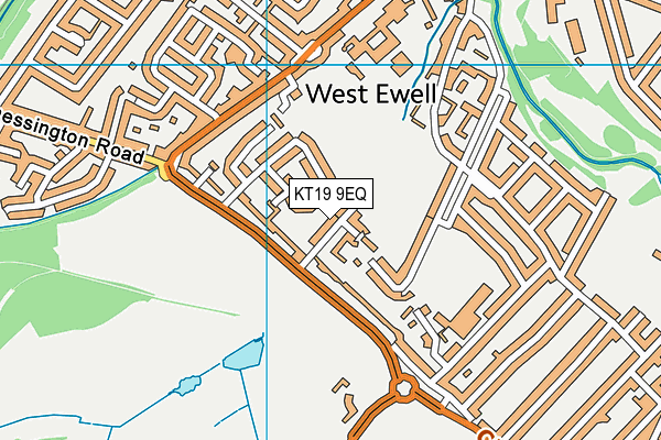 KT19 9EQ map - OS VectorMap District (Ordnance Survey)