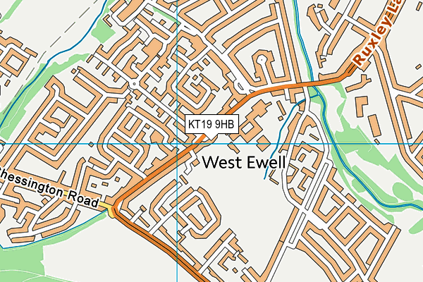 KT19 9HB map - OS VectorMap District (Ordnance Survey)