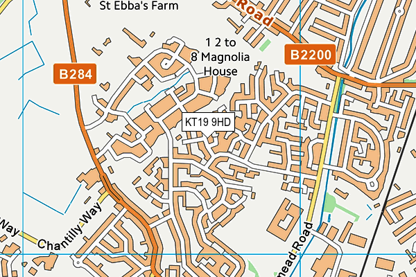 KT19 9HD map - OS VectorMap District (Ordnance Survey)