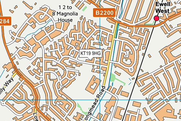 KT19 9HG map - OS VectorMap District (Ordnance Survey)