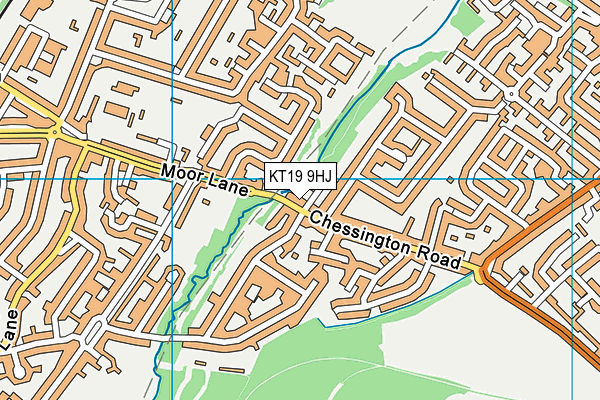 KT19 9HJ map - OS VectorMap District (Ordnance Survey)