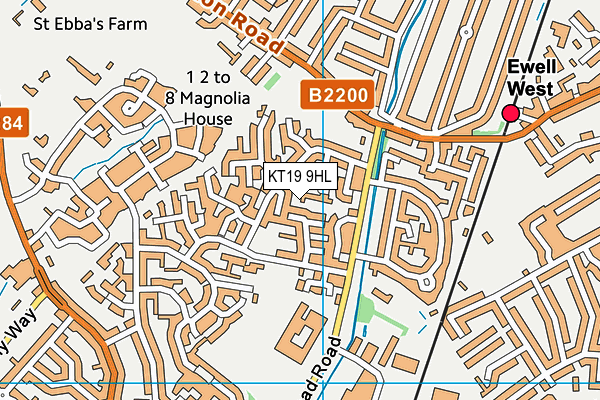 KT19 9HL map - OS VectorMap District (Ordnance Survey)