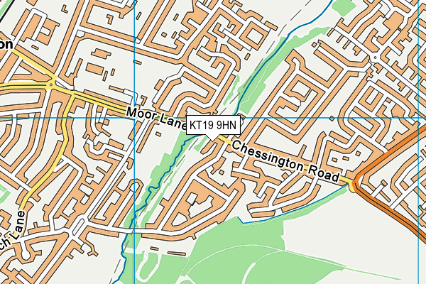 KT19 9HN map - OS VectorMap District (Ordnance Survey)