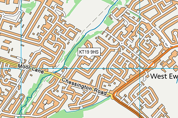 KT19 9HS map - OS VectorMap District (Ordnance Survey)