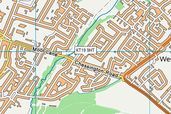 KT19 9HT map - OS VectorMap District (Ordnance Survey)
