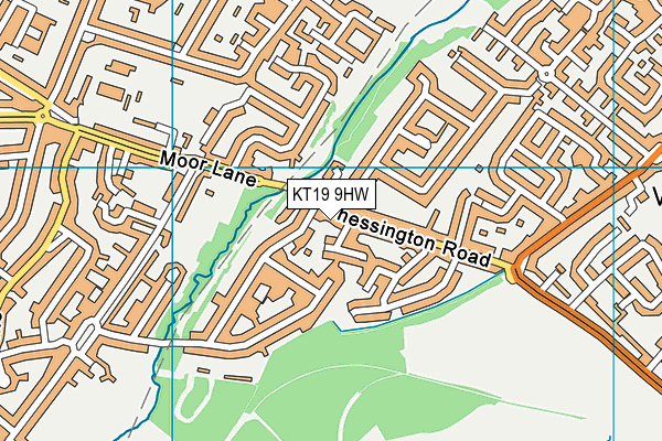 KT19 9HW map - OS VectorMap District (Ordnance Survey)