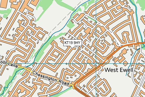 KT19 9HY map - OS VectorMap District (Ordnance Survey)