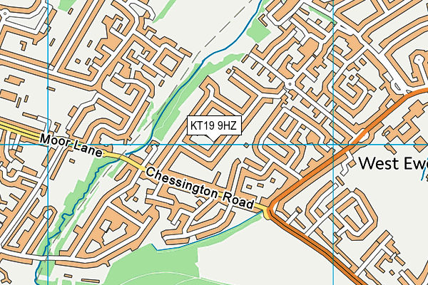 KT19 9HZ map - OS VectorMap District (Ordnance Survey)
