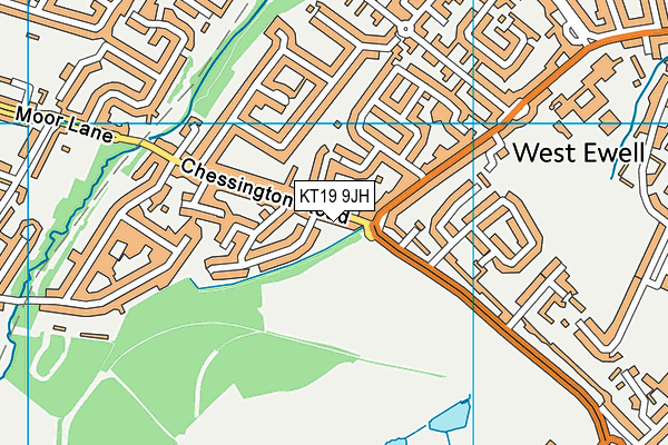 KT19 9JH map - OS VectorMap District (Ordnance Survey)