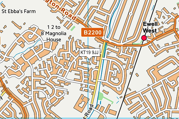 KT19 9JJ map - OS VectorMap District (Ordnance Survey)