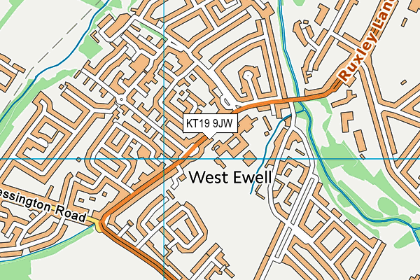 Epsom & Ewell High School map (KT19 9JW) - OS VectorMap District (Ordnance Survey)