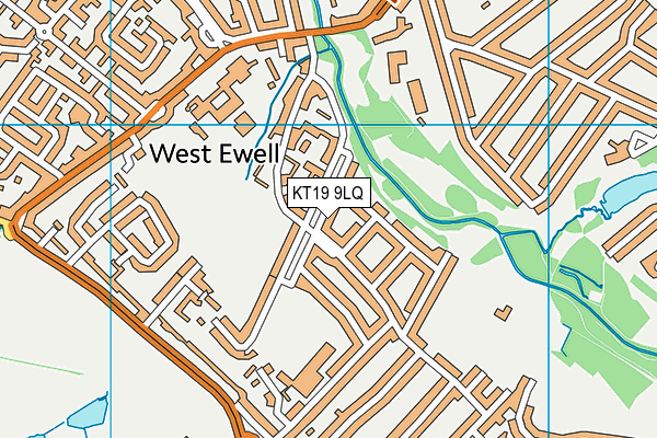 KT19 9LQ map - OS VectorMap District (Ordnance Survey)