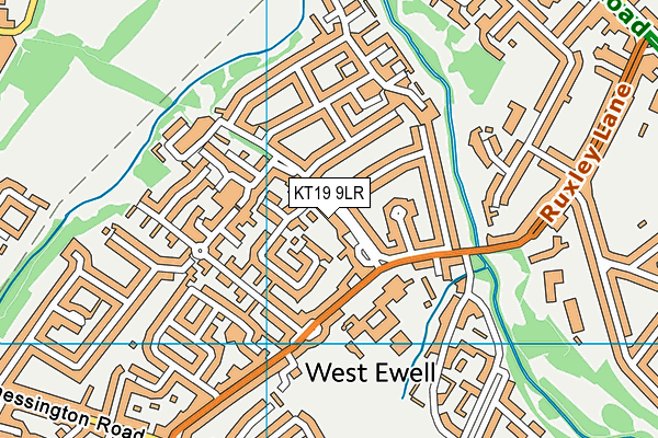 KT19 9LR map - OS VectorMap District (Ordnance Survey)