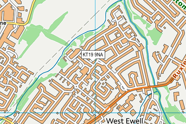 KT19 9NA map - OS VectorMap District (Ordnance Survey)