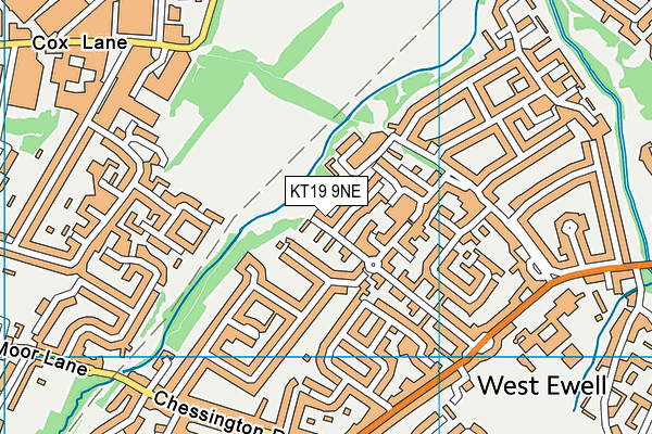 KT19 9NE map - OS VectorMap District (Ordnance Survey)
