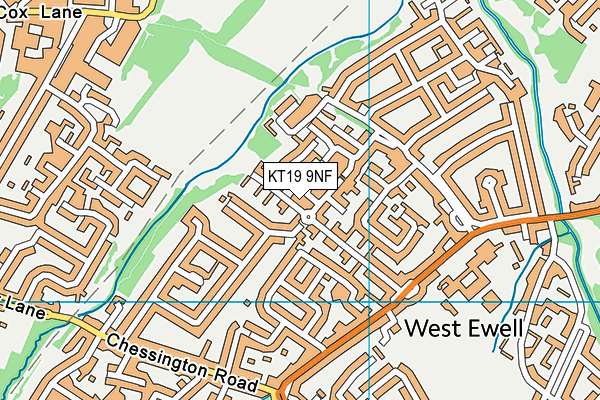 KT19 9NF map - OS VectorMap District (Ordnance Survey)