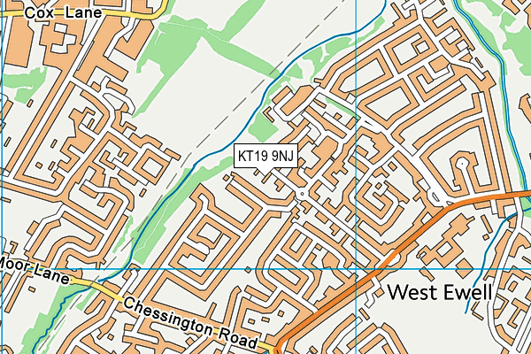 KT19 9NJ map - OS VectorMap District (Ordnance Survey)