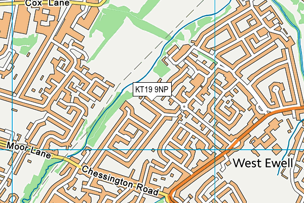 KT19 9NP map - OS VectorMap District (Ordnance Survey)