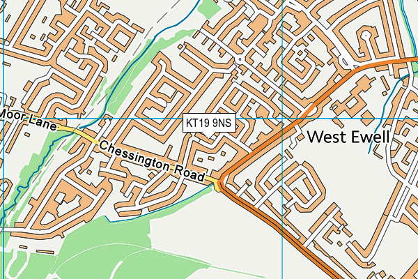 KT19 9NS map - OS VectorMap District (Ordnance Survey)