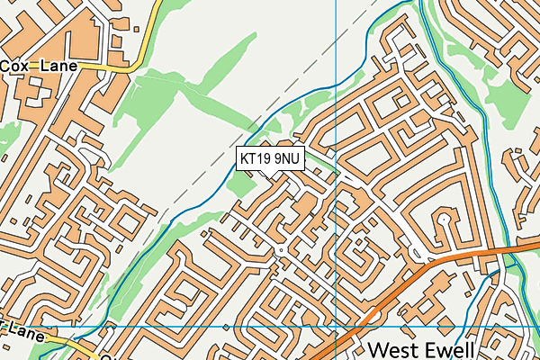 KT19 9NU map - OS VectorMap District (Ordnance Survey)