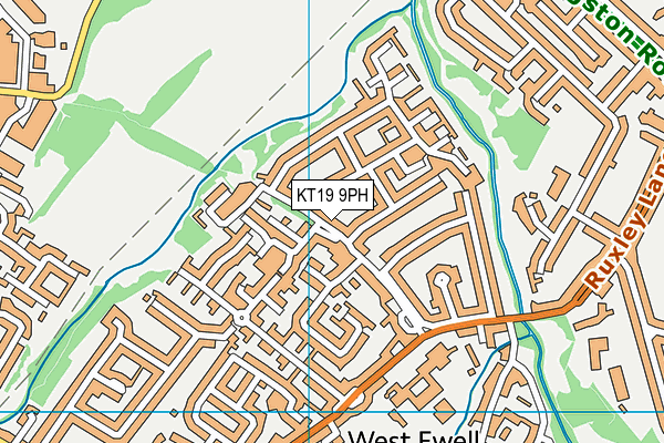 KT19 9PH map - OS VectorMap District (Ordnance Survey)