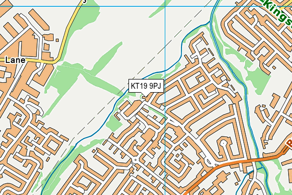 KT19 9PJ map - OS VectorMap District (Ordnance Survey)