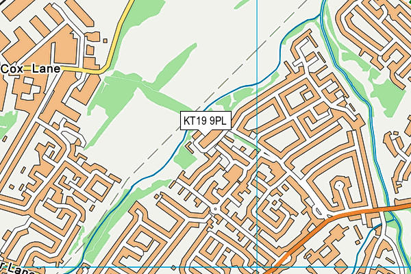 KT19 9PL map - OS VectorMap District (Ordnance Survey)