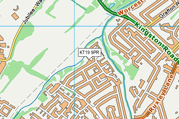 KT19 9PR map - OS VectorMap District (Ordnance Survey)