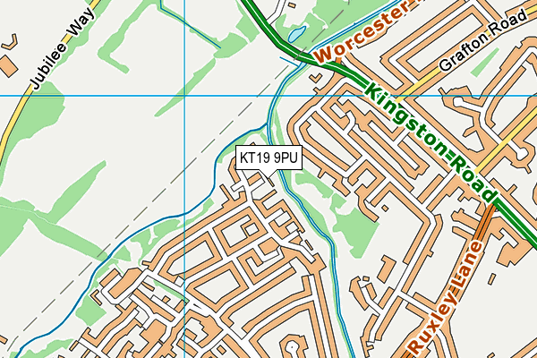 KT19 9PU map - OS VectorMap District (Ordnance Survey)