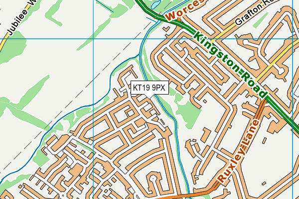 KT19 9PX map - OS VectorMap District (Ordnance Survey)