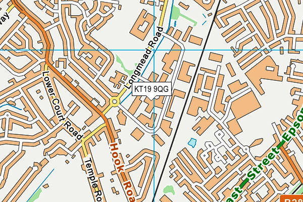 KT19 9QG map - OS VectorMap District (Ordnance Survey)