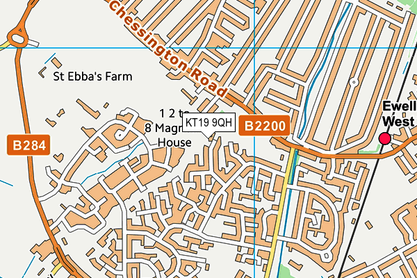 KT19 9QH map - OS VectorMap District (Ordnance Survey)