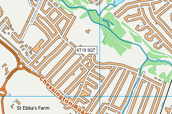 KT19 9QT map - OS VectorMap District (Ordnance Survey)