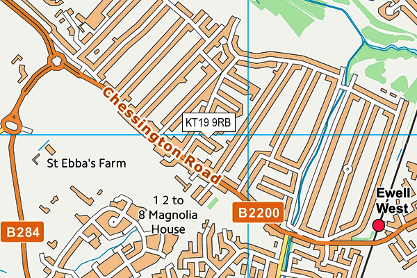 KT19 9RB map - OS VectorMap District (Ordnance Survey)