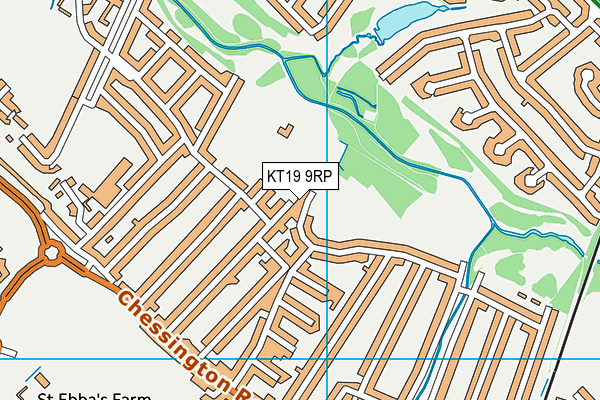 KT19 9RP map - OS VectorMap District (Ordnance Survey)