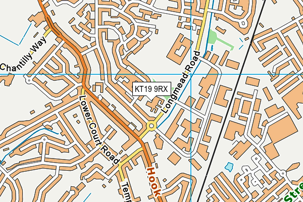 KT19 9RX map - OS VectorMap District (Ordnance Survey)