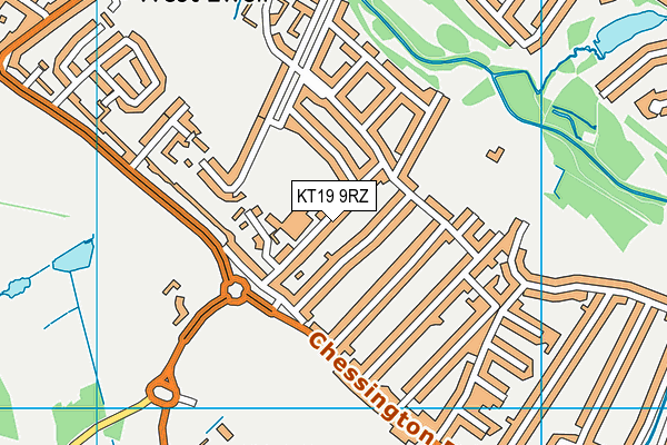 KT19 9RZ map - OS VectorMap District (Ordnance Survey)