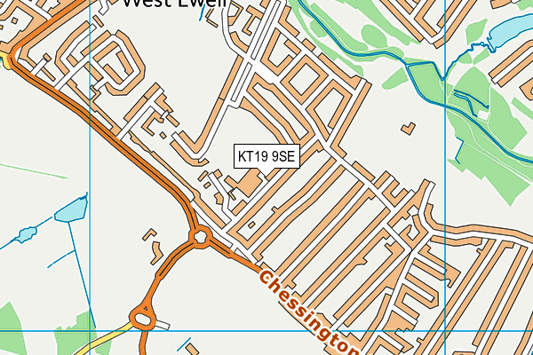 KT19 9SE map - OS VectorMap District (Ordnance Survey)