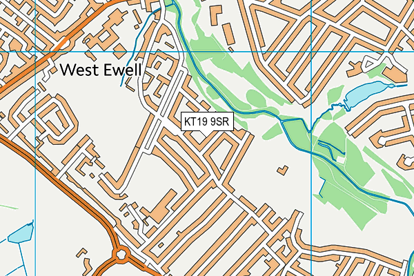 KT19 9SR map - OS VectorMap District (Ordnance Survey)