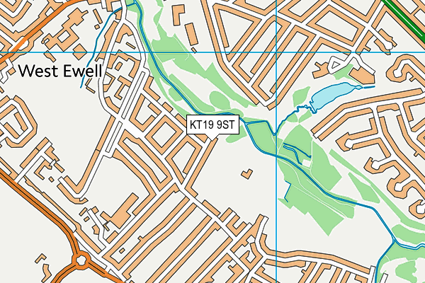 KT19 9ST map - OS VectorMap District (Ordnance Survey)