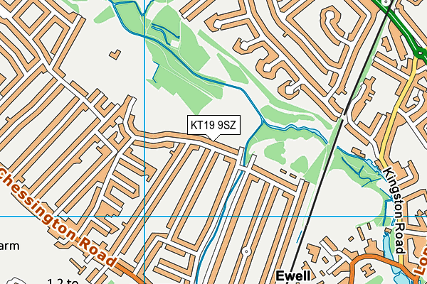 KT19 9SZ map - OS VectorMap District (Ordnance Survey)